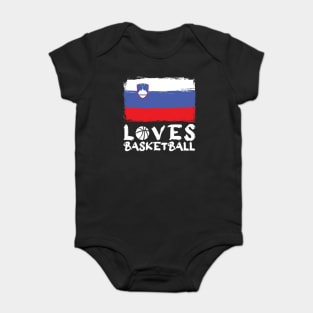 Slovakia Loves Basketball Baby Bodysuit